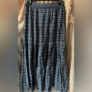 Women's Sonoma Goods For Life tiered midi skirt, blue printed pattern